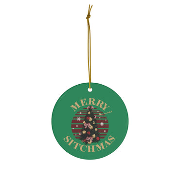 Merry Sitchmas Ceramic Ornament