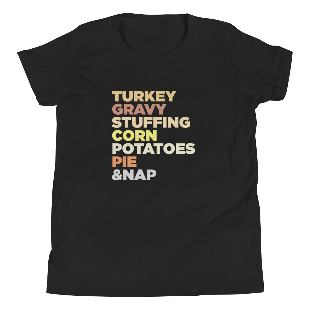 Mike Sorrentino Thanksgiving Food List Kids Shirt